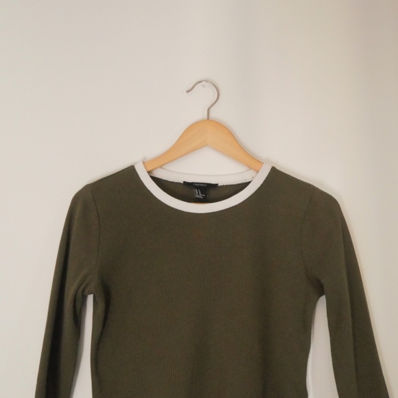 Forever 21 - Green 3/4 Sleeve Cropped Top - Picture 3 of 3